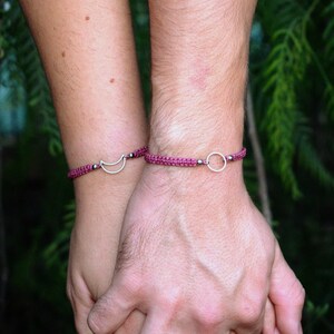 Bracciale in acciaio inossidabile con sole e luna | Bracciale impermeabile | Bracciale dell'amicizia | Bracciale equilibrio | Bracciale per coppie | carta ricordo
