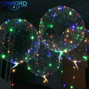 Spedizione gratuita! Palloncini luminosi a LED da 18/24 pollici Palloncini a elio trasparenti Decorazioni per feste di compleanno Palla luminosa a palloncino a bolle LED per matrimoni