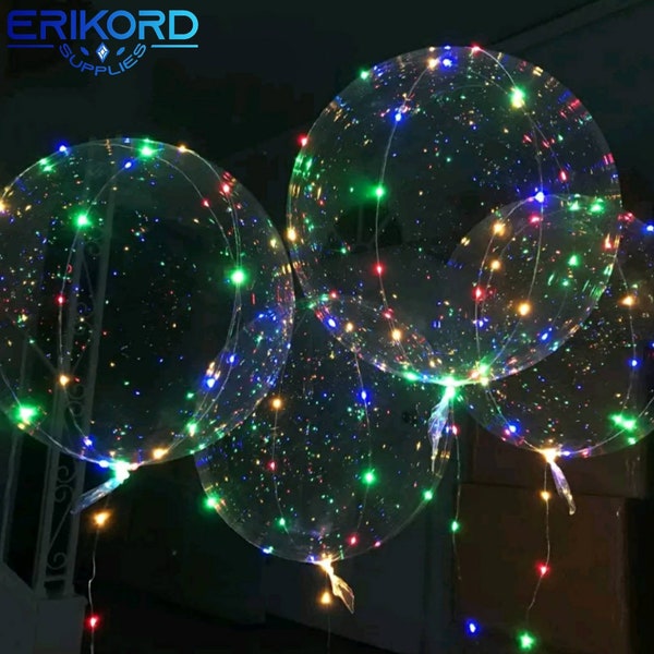 Free Shipping! 18/24 Inch Luminous Led Ballons Transparent Helium Balloons Birthday Party Decorations Wedding LED Bubble Balloon Light Ball