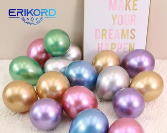 20/30/50pcs 5inch Pearl Metallic Balloon Gold Purple Balloons Round Balloons Birthday Party Latex Baloons Metallized Wedding Decoration