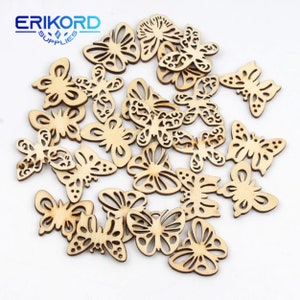20 pezzi 32 mm in legno naturale modello farfalla scrapbooking pittura artigianato in legno accessorio fatto a mano cucito decorazione della casa pacchetto fai da te in legno