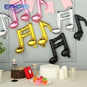 10 pezzi di musica colorata note doppie palloncino festa della scuola superiore festa compleanno note musicali palloncini foil neon forniture per feste evento decorazioni per la casa