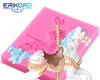 2-Piece Silicone Horse Mold – Food Grade, Perfect For Cake Decorating, Fondant, Or Chocolate