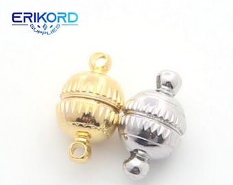 10 Stück 8 * 14mm Magnetverschluss Gold Silber Rhodium überzogen / Gold Starke Magnetverschluss Schmuck Zubehör Armband Halskette Verschluss Kostenloser Versand