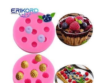 Sugarcraft Bosbessen Frambozen Siliconen Fondant Schimmel Taart Decoreren Gereedschappen Cupcake Chocolade Gumpaste Mallen