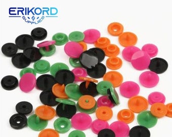 MaDDma Druckknopf 50 Druckknöpfe Kunststoff Rund, 10mm