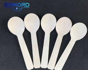 100 Small Disposable Wooden Spoons Wooden Utensils Ice Cream Spoon Tea Spoon Wedding Dessert Spoons Mini Spoon Kid Spoon for Yogurt