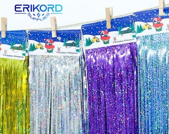 10*100 cm Klatergoud Folie Fringe Deur Gordijn Verjaardagsfeestje Decor Foto achtergrond achtergrond Bruiloft Decoraties Levert