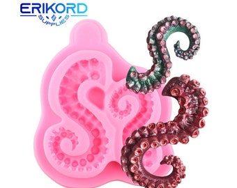 Sea Animals Tentacles Silicone Molds Cupcake Topper Fondant Cake Decorating Tools Cookie Baking Candy Clay Chocolate Moulds Free Shipping