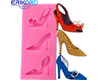 Moule à chocolat en Silicone, chaussures à talons hauts, fabrication de bonbons, moules à Fondant, outils de décoration de gâteaux, moules à savon en argile