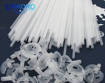 10/50/100pcs 40cm Latex Balloon Stick Transparent White PVC Rods Holder Sticks with Cup Wedding Birthday Party Supply Balloon Tool Plastic