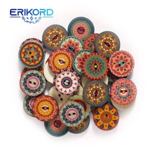 Boutons en bois série rétro 15-25mm, pour travail manuel, couture, Scrapbook, vêtements, accessoires artisanaux, décoration de carte cadeau, 50 pièces