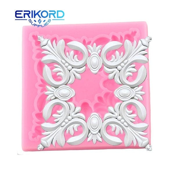 Flower Cake Border Silicone Molds Scroll Relief Fondant Mold Cake Decorating Tools Polymer Clay Candy Chocolate Gumpaste Moulds