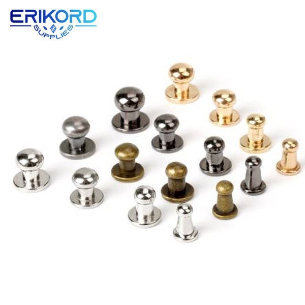 30 Sets Metal Alloy Knob Screw Rivets Studs DIY Crafts Leather Belt Watchband Round Punk Rock Rivets Spikes Decor Nail Buckles Metal Rivets