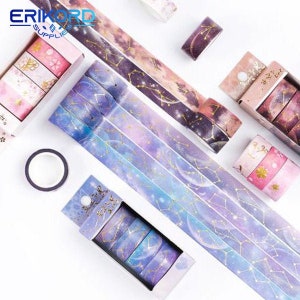 Starry sky Cherry blossoms Bullet Journal Washi Tape set Adhesive Tape DIY Scrapbooking Sticker Label Japanese Stationery