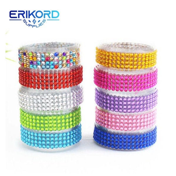 Adesivo in rotolo di strass acrilico colorato di cristallo Nastro autoadesivo Adesivi fai da te per forniture artistiche di decorazione di scrapbooking