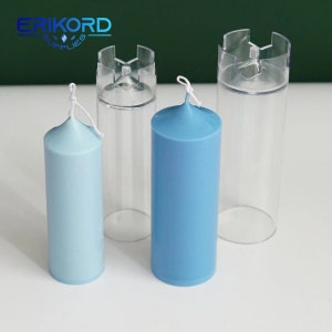 3D Transparent Ljusform Sammanfogad Spira Cylinder Plast Kyrkhuvud Aromaterapi Ljusform Vintage Kyrkhuvud Ljusform Hållbar Ny