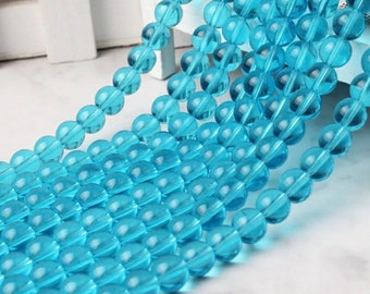 20 x 14 inch strand size 6//8//10 glass seed beads Blue mix *UK SHOP*