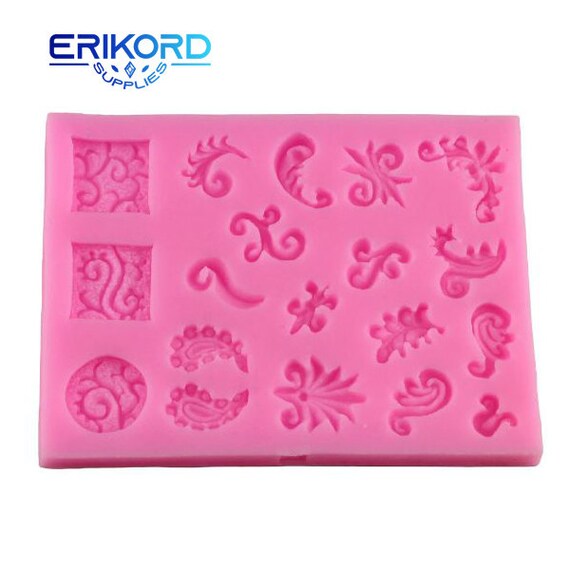 3 Stuks Barokke Siliconen Vormen - 3D Vintage Fondant Mallen Roze