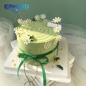 8 pz acrilico margherita fiore decorazione torta buon compleanno torta topper candy bar giardino bomboniere utensili da cucina fai da te accessori di decorazione