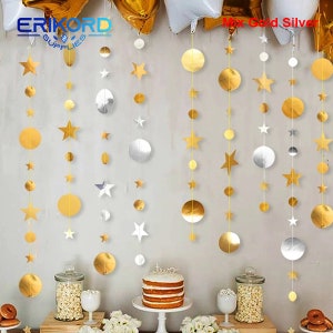 4M Paper Star Round Garland Banner Adult Birthday Party Decorations Kids Boy Girl Baby Shower ...