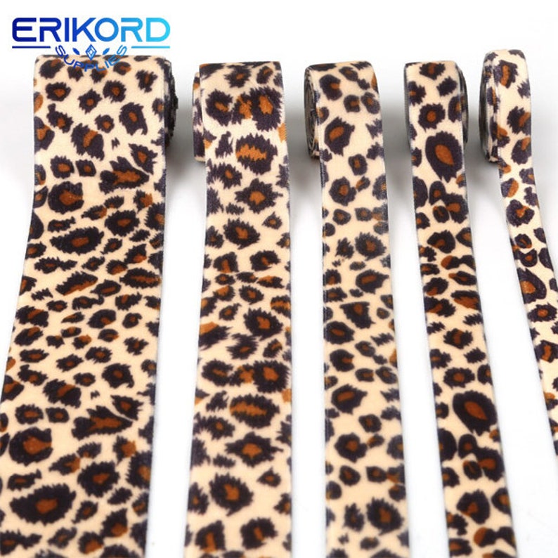 2 Yards Leopard Print Velvet Ribbon Headband Hair Bows Wedding ...