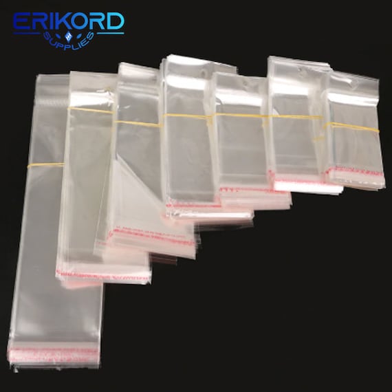 100pcs Transparent Self Sealing Plastic Bags for Jewelry Packaging