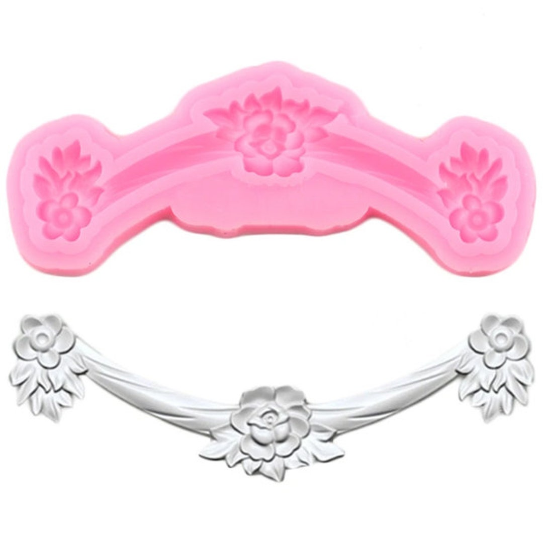 3D Floral Swag Border Silicone Mold Flower Cupcake Topper Fondant Cake Decorating Tools Candy