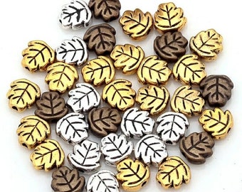 Kostenloser Versand! 100 Stück Metall Spacer Blätter Tibet Silber Gold Bronze Silber Blatt Spacer Perlen für DIY Schmuck Zubehör 7mm Spacer 1.5mm Loch