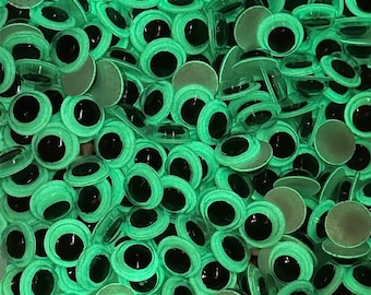 8/10/12/15/18/20/25/35mm Luminous Plastic Eye Pe Wiggly Googly Eyes Wiggly Moving Eye Flatback for Toy Doll Teddy Bear DIY Self adhesive
