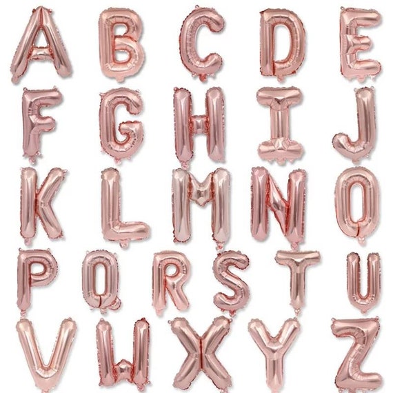 rose gold letter balloons