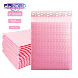 10 st. bubbelkuvertpåsar rosa bubbelplast självförslutande adresspåsar vadderade kuvert för tidskrifter fodrade adresspåsar vattentät PVC