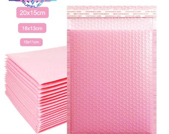 10pcs Bubble Envelope Bag Pink Bubble Poly Mailer Self Seal Mailing Bags Padded Envelopes for Magazine Lined Mailer Bag Waterproof PVC