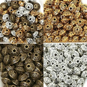 6mm 100pcs Mix Antique Silver/Gold/Bronze Plated Spacer Bead Findings Cone Pattern Metal Loose DIY Beads for Jewelry Making Free Shipping image 1