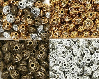 6mm 100pcs Mix Antique Silver/Gold/Bronze Plated Spacer Bead Findings Cone Pattern Metal Loose DIY Beads for Jewelry Making Free Shipping