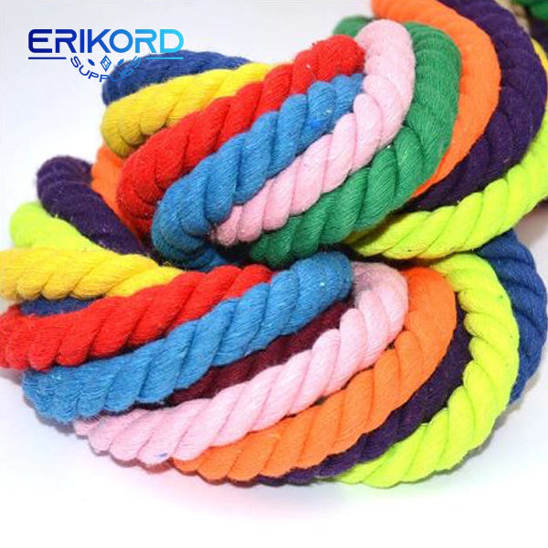 10 Meters 8mm Cotton Rope 3 Shares Twisted Cords for Home Textile Craft ...