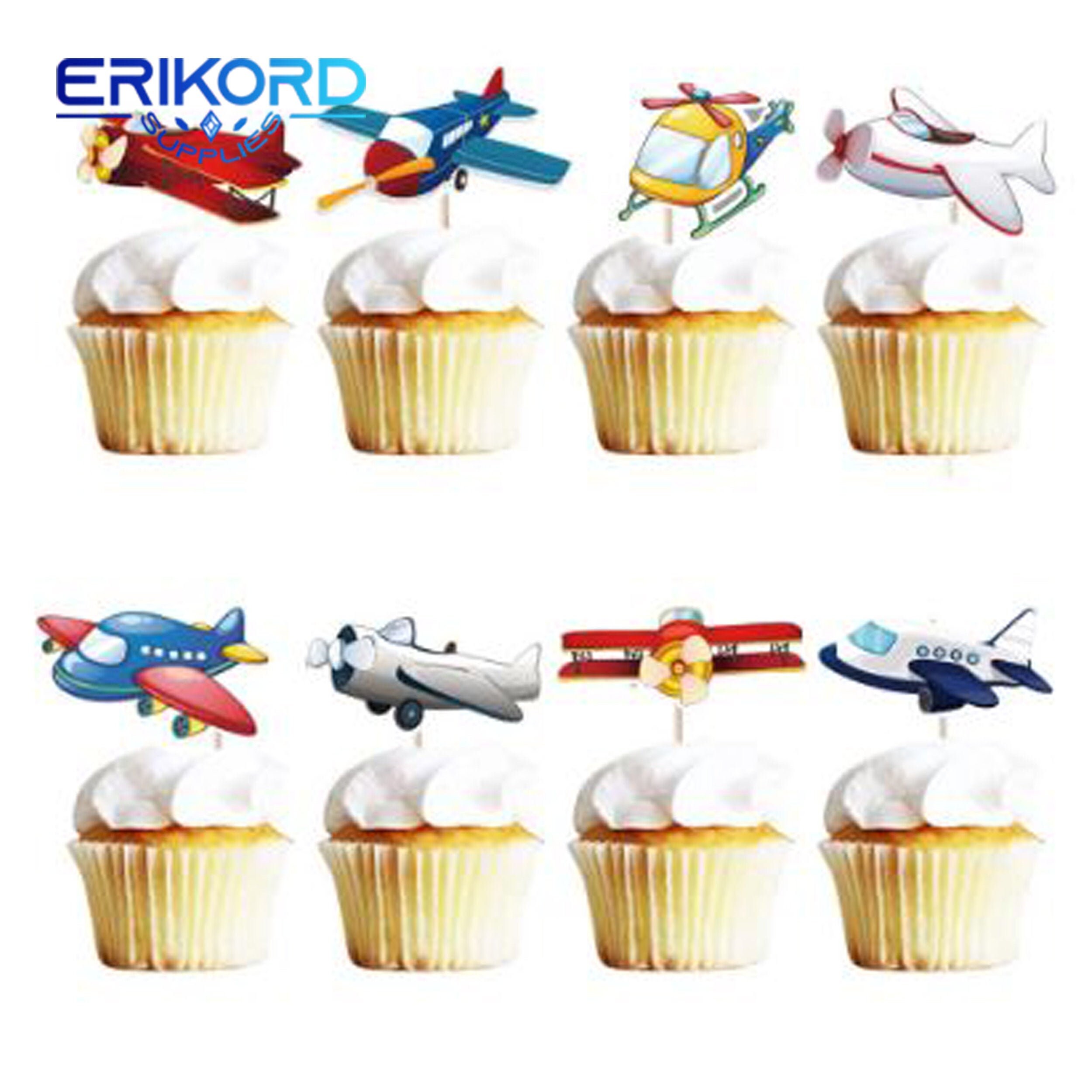 Flugzeug Cake Topper Set – Kuchen-Deko Mit Pilot, Flugzeug, Wolken & „Happy Birthday“-Schild