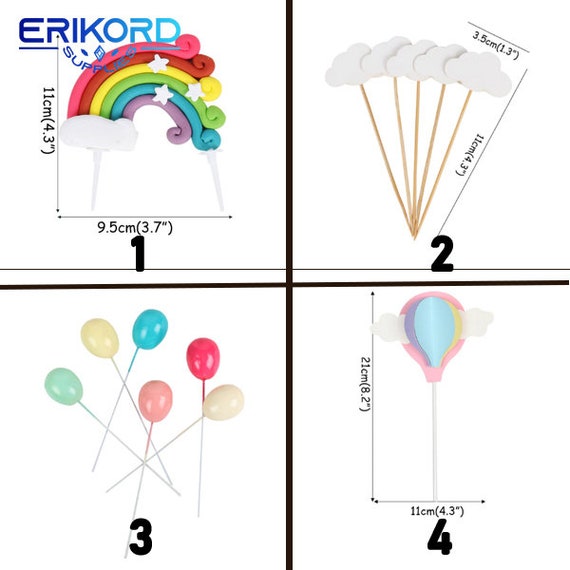 Unicorno Decorazione Torta Kit, Unicorno Cake Topper Kit, Nuvola Arcobaleno Palloncino Buon Compleanno Banner Decorazione Torta, Unicorno Torta Di Compleanno Per Ragazza Bambina