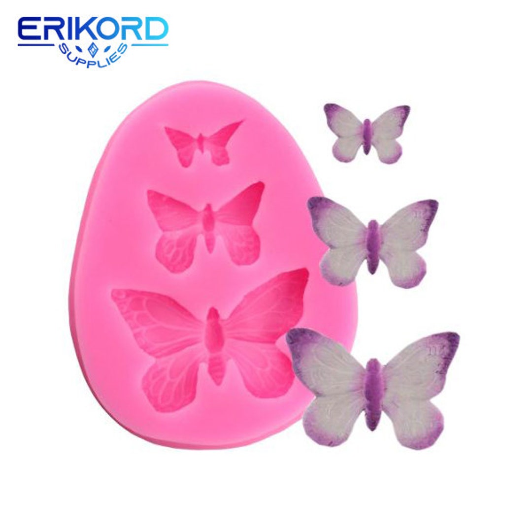 3D Cute Butterfly Silicone Mold DIY Fondant Cookie Cupcake Topper Chocolate  Kitchen Cake Decor Baking Tools Plaster Resin Mould