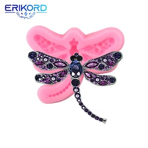 3D Dragonfly Silicone Mold Cupcake Topper Fondant Cake Decorating Tools Jewelry Resin Clay Molds Candy Chocolate Gumpaste Moulds image 1