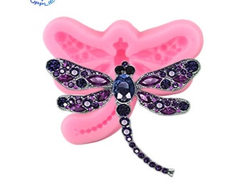 3D Dragonfly Silicone Mold Cupcake Topper Fondant Cake Decorating Tools Jewelry Resin Clay Molds Candy Chocolate Gumpaste Moulds