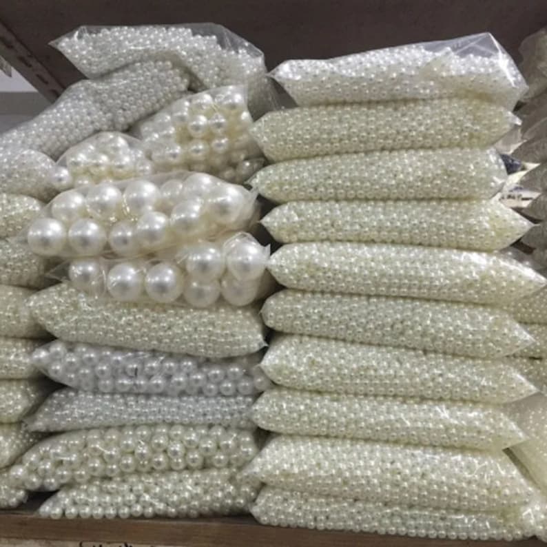 3/4/5/6/8/10/12-30mm with Hole Garment Pearls Acrylic Imitation Pearl Beads for DIY Sewing Clothing Decoration Handmade Crafts Accessories image 1