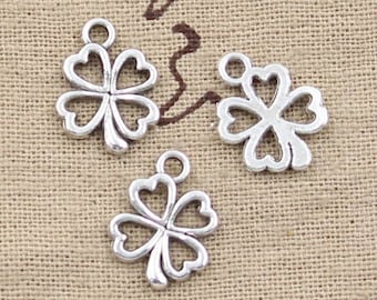 20pcs Charms luck irish four leaf clover 17*14mm Antique Making pendant fit,Vintage Tibetan Silver,DIY bracelet necklace Lucky Charm Jewelry