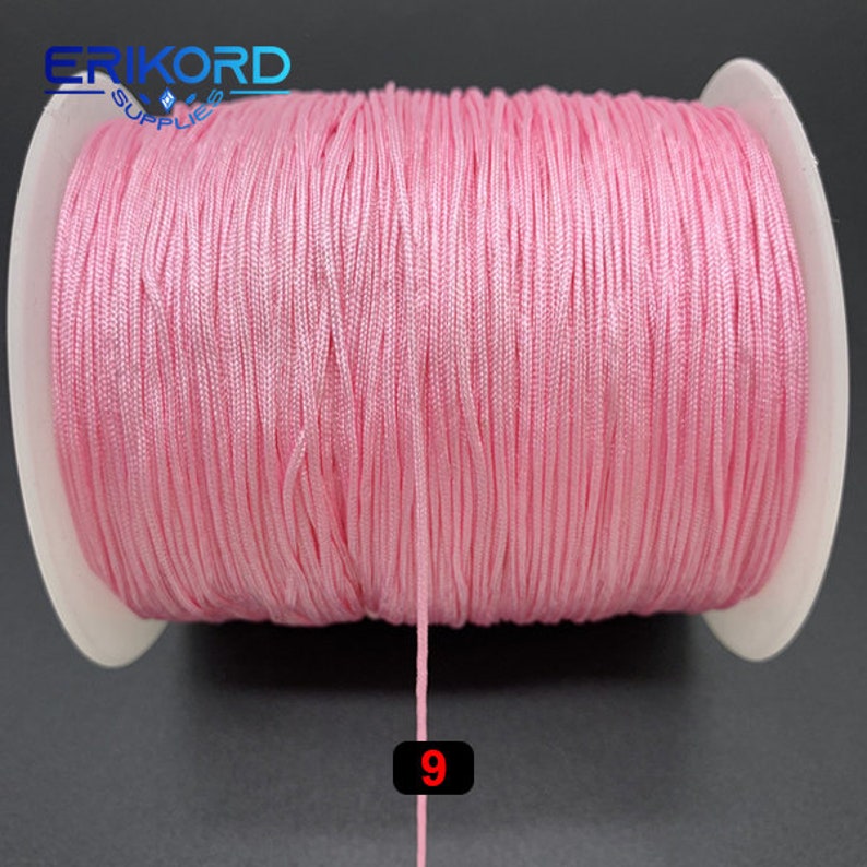 0.5/0.8/1.0/1.5mm 5/10 Yards Nylon Cord Thread Chinese Knot Macrame Cord Bracelet Braided String DIY Tassels Beading for Shamballa Rope 9