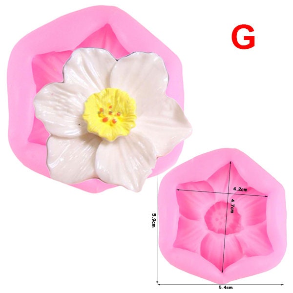 QDMOLDS Stampi in silicone a forma di fiore di ibisco per decorazione