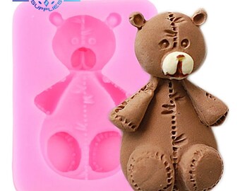 MIYAHOUSE Moldes De Silicona Para Fondant De Oso De Silicona Para Baby Shower, Decoración De Pasteles, Pasta De Goma, Caramelo De Chocolate, Arcilla Polimérica, Juego De 5