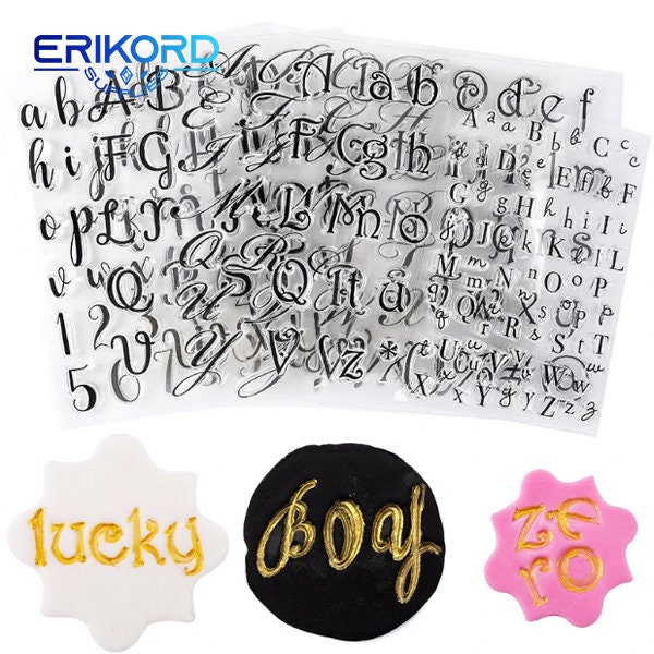 4 Pcs Cling Stamp Set DIY 1-10 Rubber Stamps Transparent A to Z Letter  Stamps Craft Alphabet Stamps Clear Decorative Clear Stamps with Acrylic  Stamp