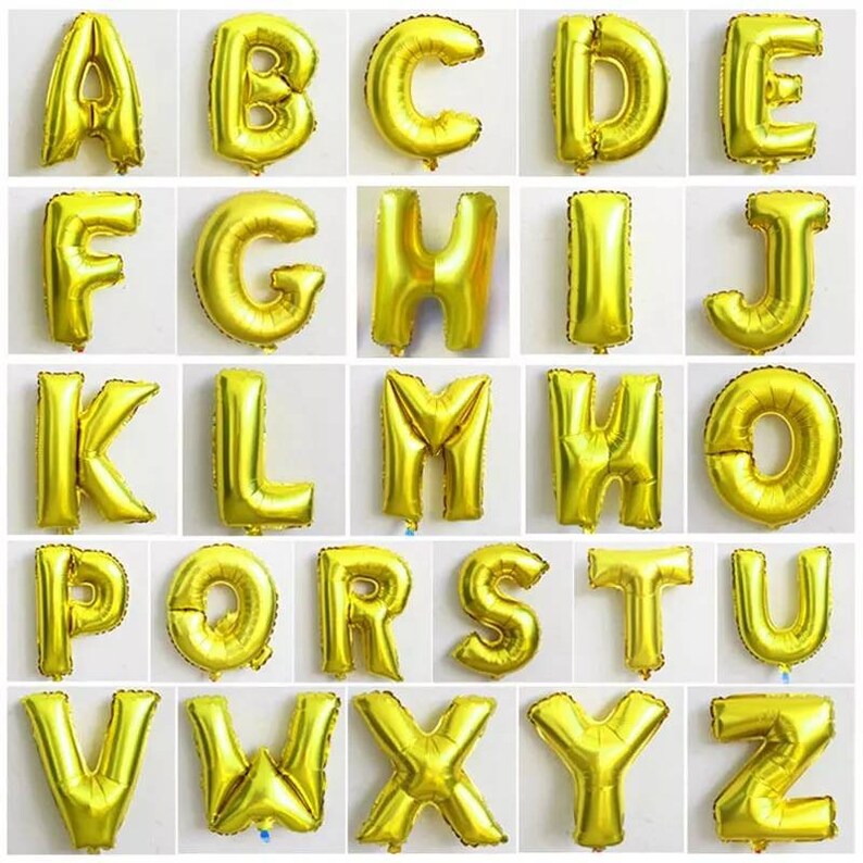 16 Gold Letter Balloons Foil Balloons Gold Balloons Wedding Balloons Gold Wedding Number Balloons Alphabet Balloon Free Shipping
