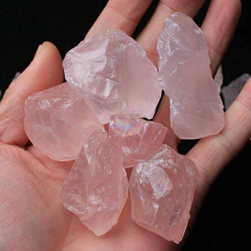 Rough Rose Quartz Pendant Crystal Quartz Pink Gemstone Specimen Reiki Chakra. 