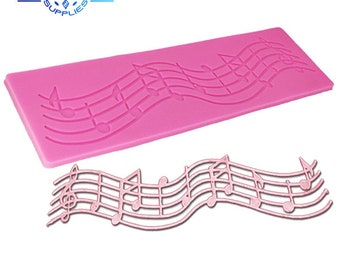 1pcs Musical Note Silicone Fondant Cake Molds Lace Mat Chocolate Decorating Tools DIY Kitchen Baking Accessories Supplies Music Note Border